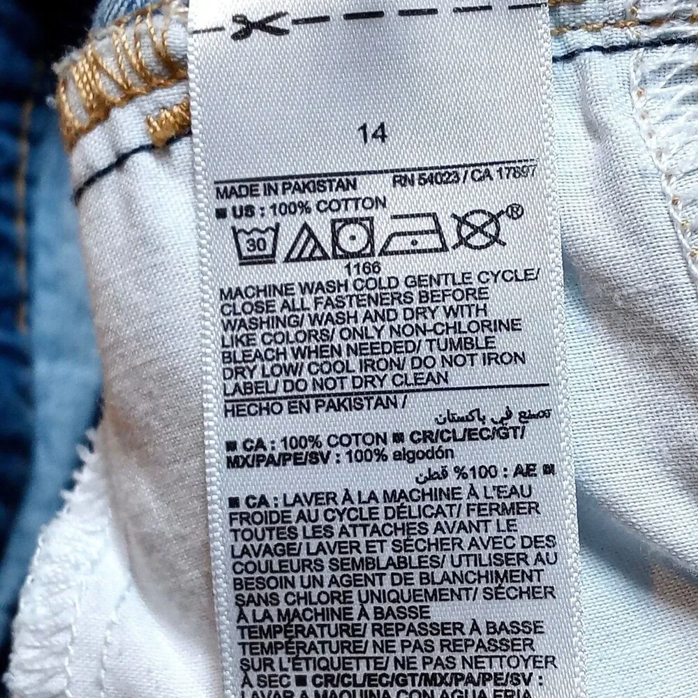 Old Navy High Rise Baggy Flare Distressed Denim Jeans Size 14 (26x27) Adjustable